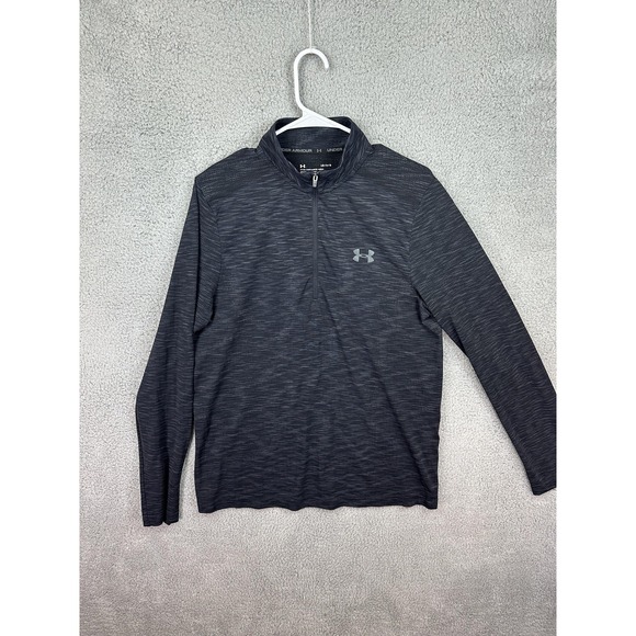 Under Armour Pullover Mens Large HeatGear Fitted Long Sleeve Quarter Zip Gym